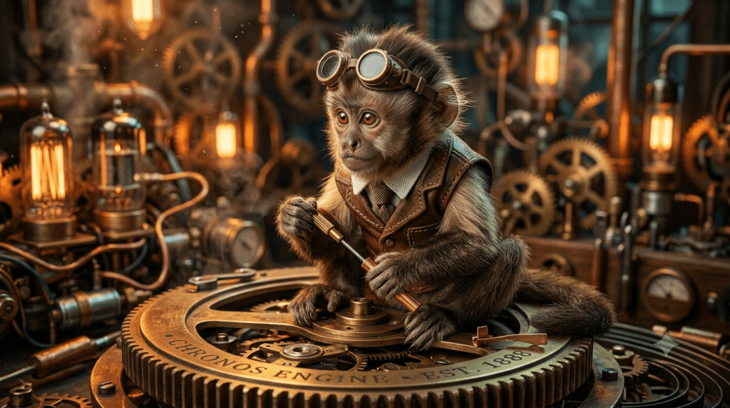 The Cyber-Vintage Steampunk Capuchin (The Brass & Goggles Workshop)