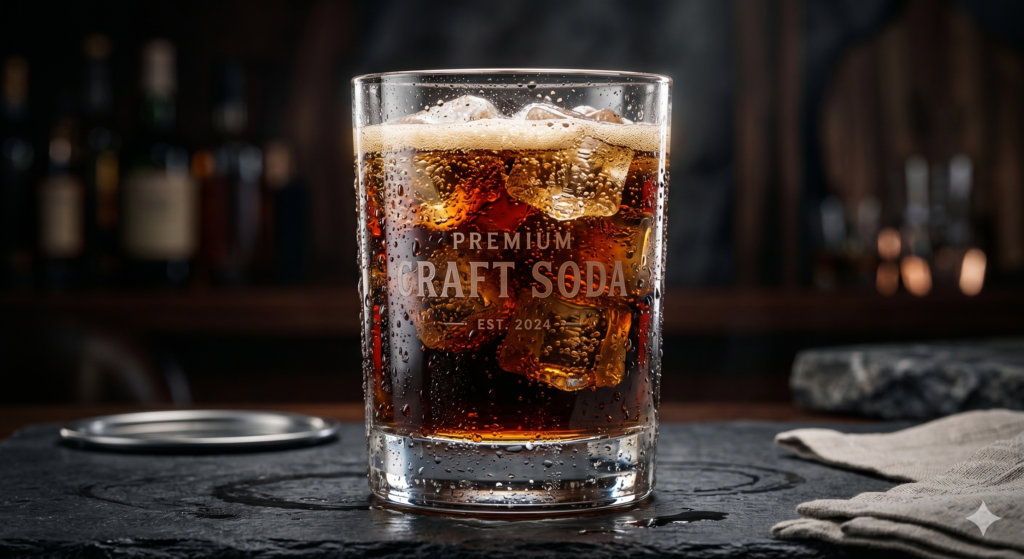 AI Cold Drink Ad Prompt ultra realistic soda bottle with condensation droplets and ice splash cinematic lighting