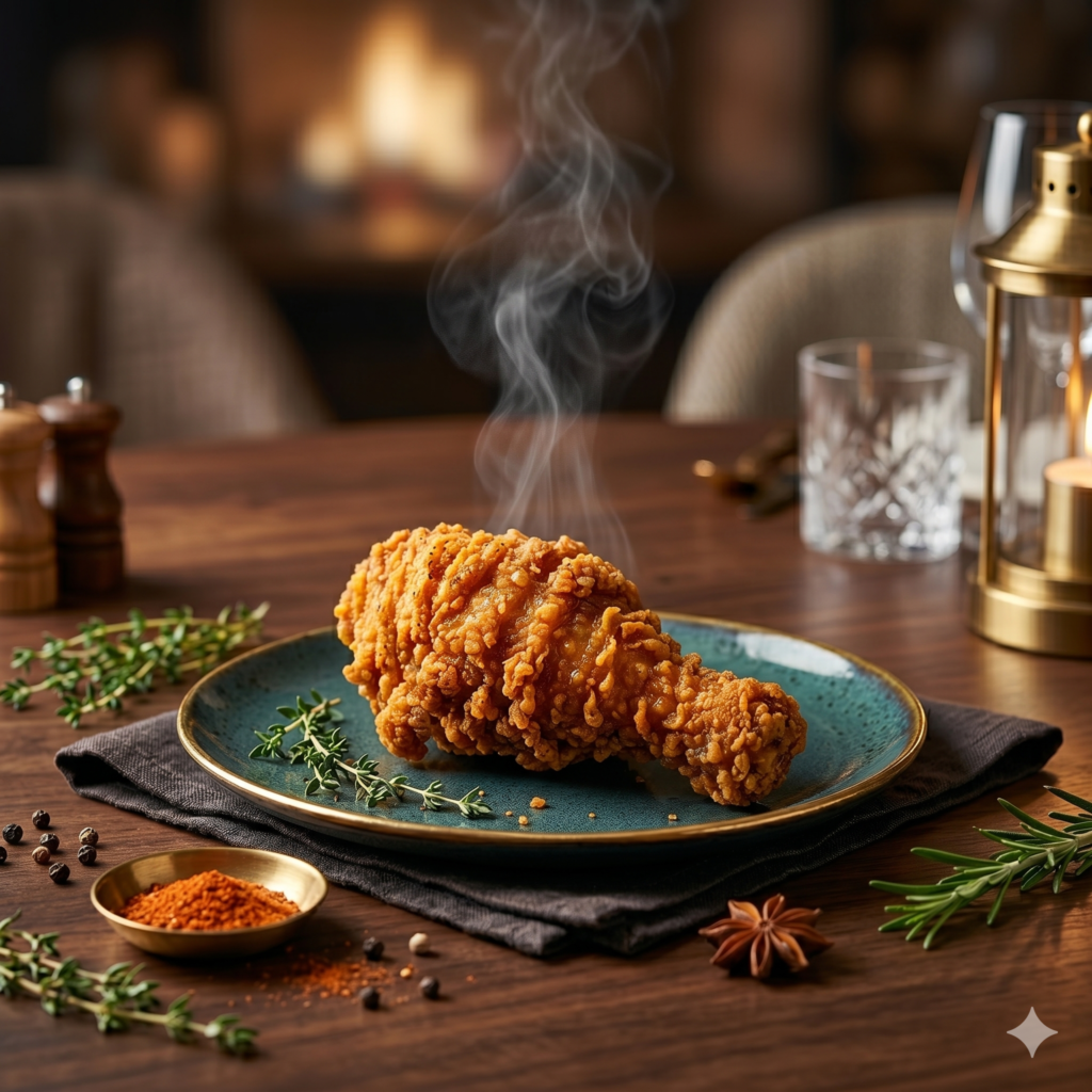 AI Fried Chicken Ad Prompt crispy chicken advertisement with discount