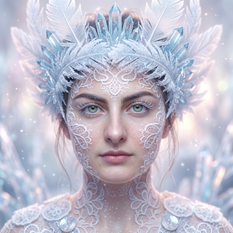 A woman’s portrait featuring Surreal Mixed Media AI Art with steampunk gears.