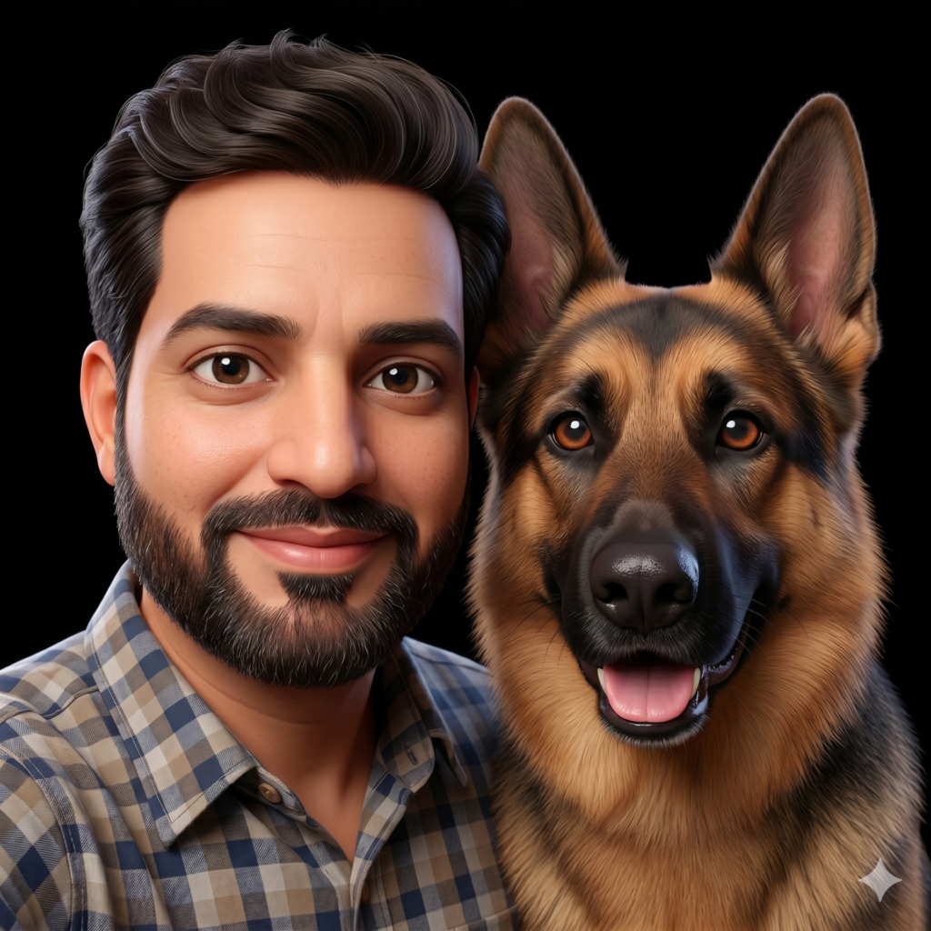Pixar Style 3D Portrait Prompt human and pet cinematic render