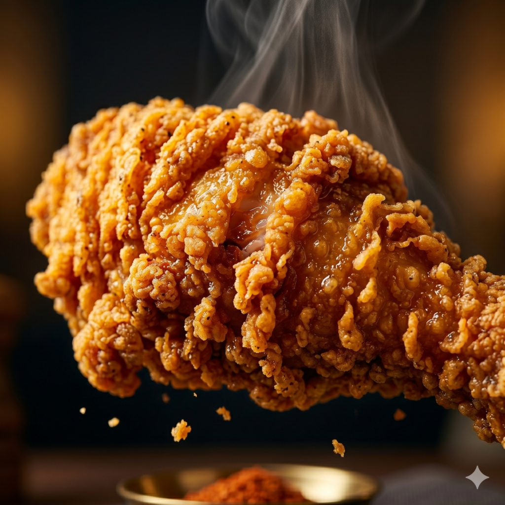 AI Fried Chicken Ad Prompt crispy chicken advertisement with discount