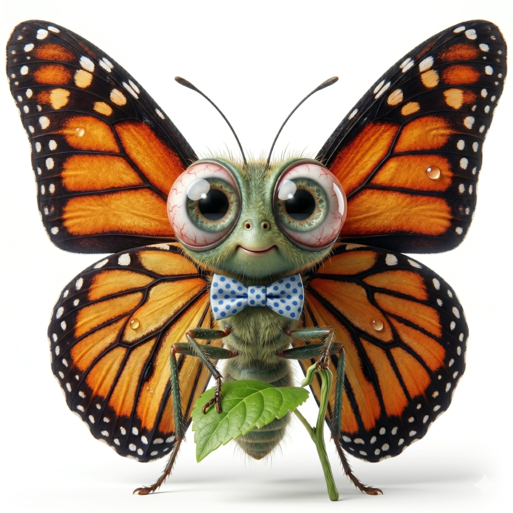 AI Cartoon Character Prompt hyper realistic cartoon insect with big eyes macro detail