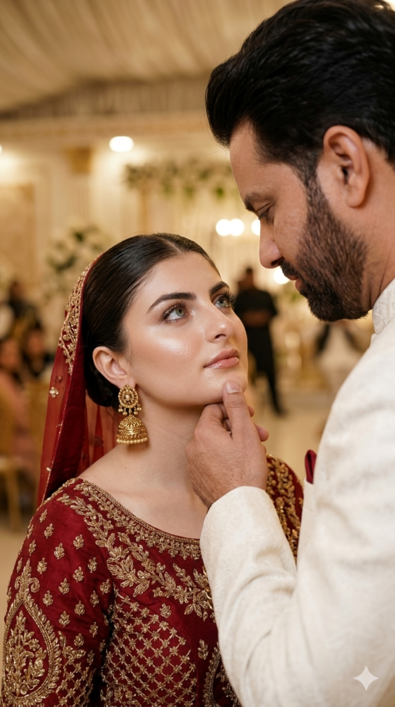A beautiful couple recreating their wedding day using Recreate Wedding Memories AI Prompts.