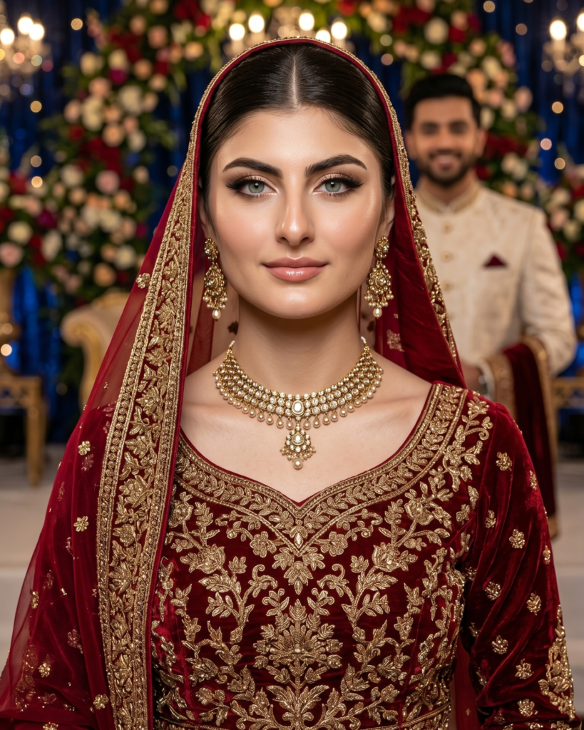 A beautiful couple recreating their wedding day using Recreate Wedding Memories AI Prompts.