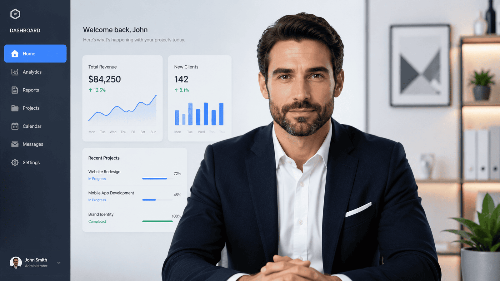 Professional corporate spokesperson created with ai talking avatar video prompts