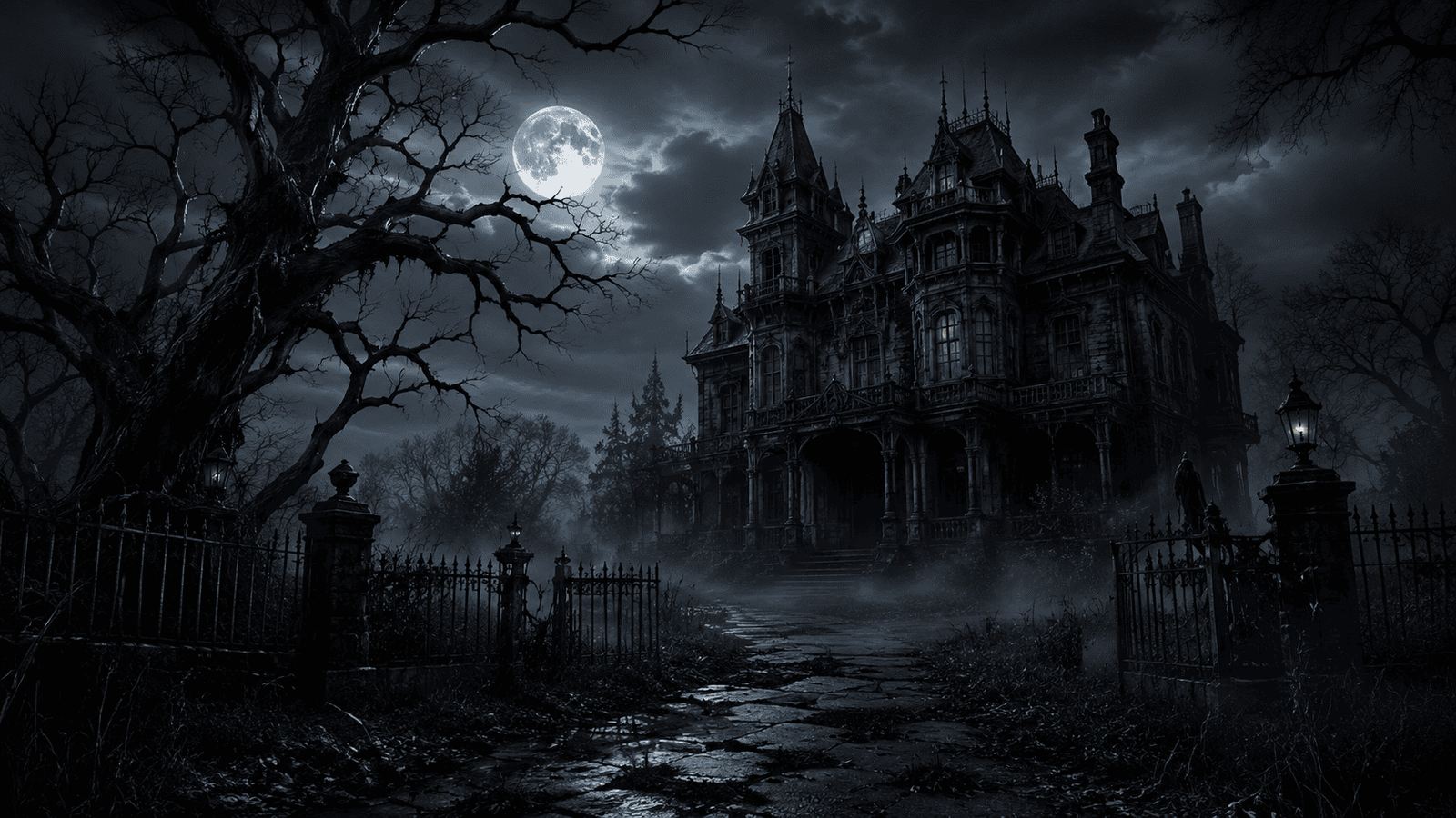 Spooky cinematic backgrounds engineered via horror ai video prompts