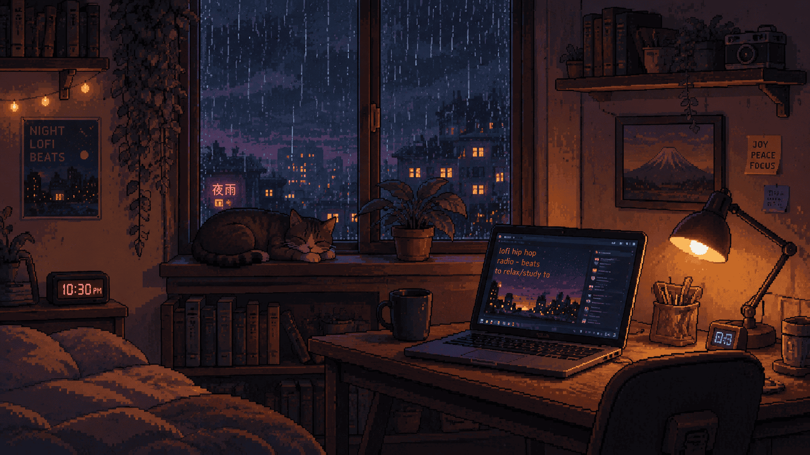 Relaxing background animation loops with lofi ai video prompts