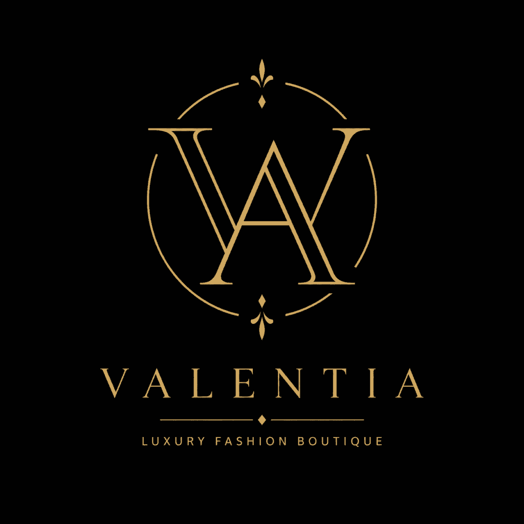 An elegant gold monogram logo with interlocking letters V and A on a solid black background