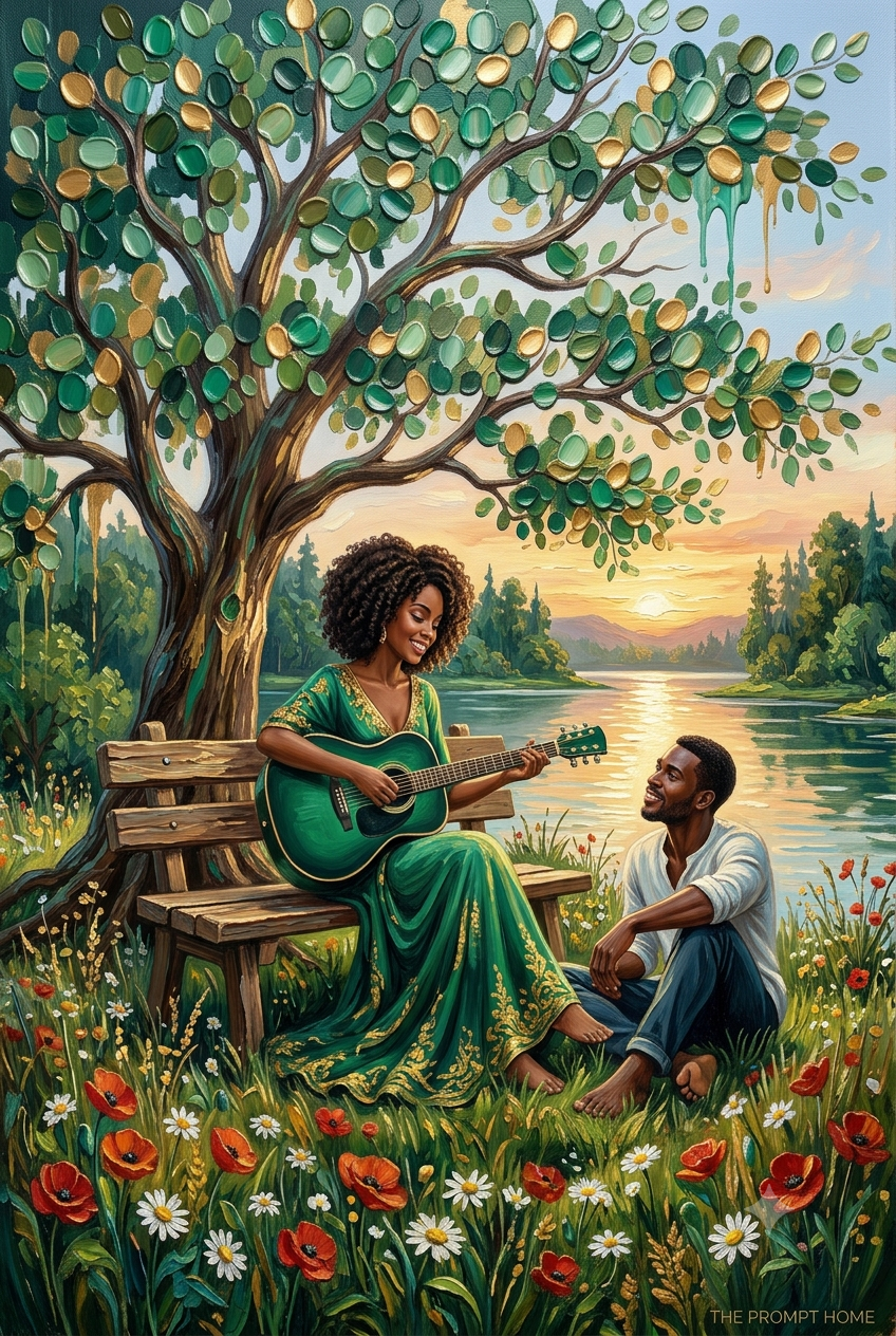 Romantic Couple Oil Painting